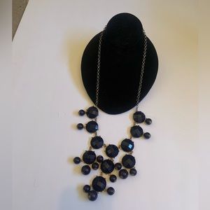 Long Dark Navy (almost Black) statement necklace.